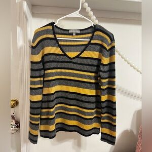 Neiman Marcus Cashmere Collection Sweater Womens Large Knit Stripe